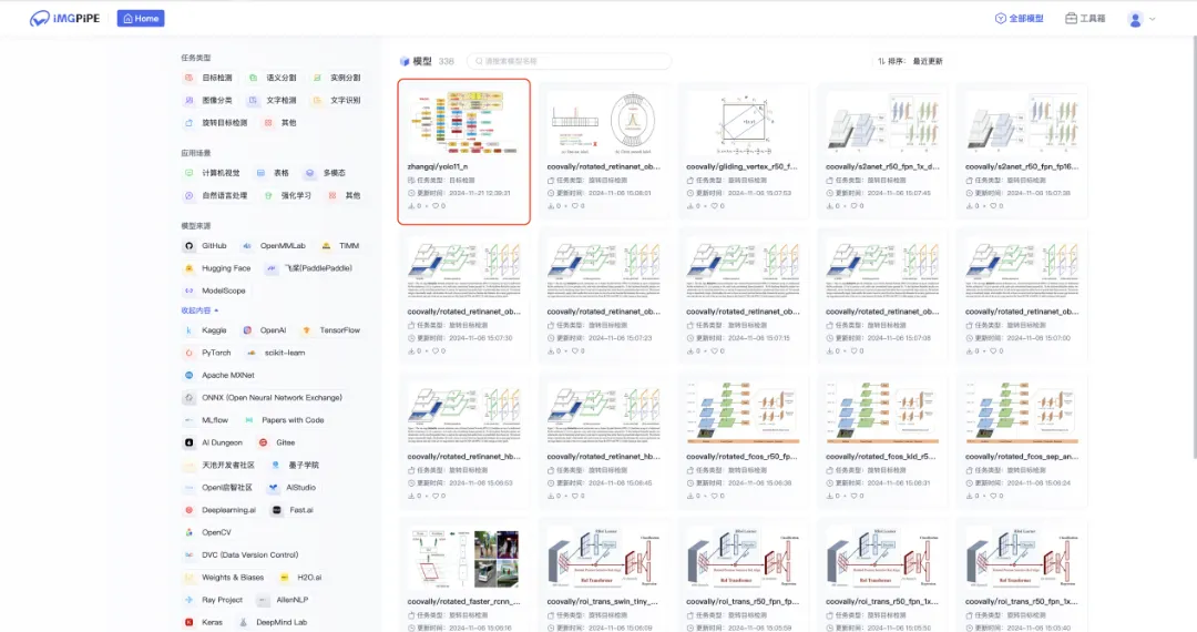 平台已部署YOLO系列模型算法