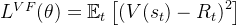 L^{VF}(\theta) = \mathbb{E}_t \left[ \left( V(s_t) - R_t \right)^2 \right]