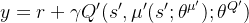 y = r + \gamma Q'(s', \mu'(s'; \theta^{\mu'}); \theta^{Q'})